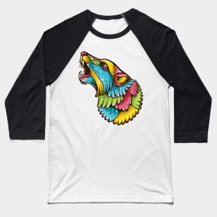 abstract wolf head illustration Baseball T-Shirt